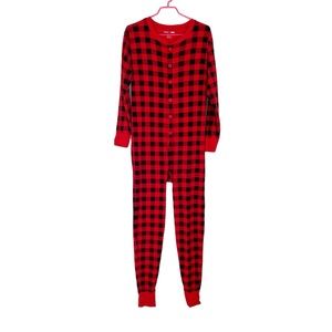 Hatley Indigo Pajamas Buffalo Plaid Union Suit Onesie